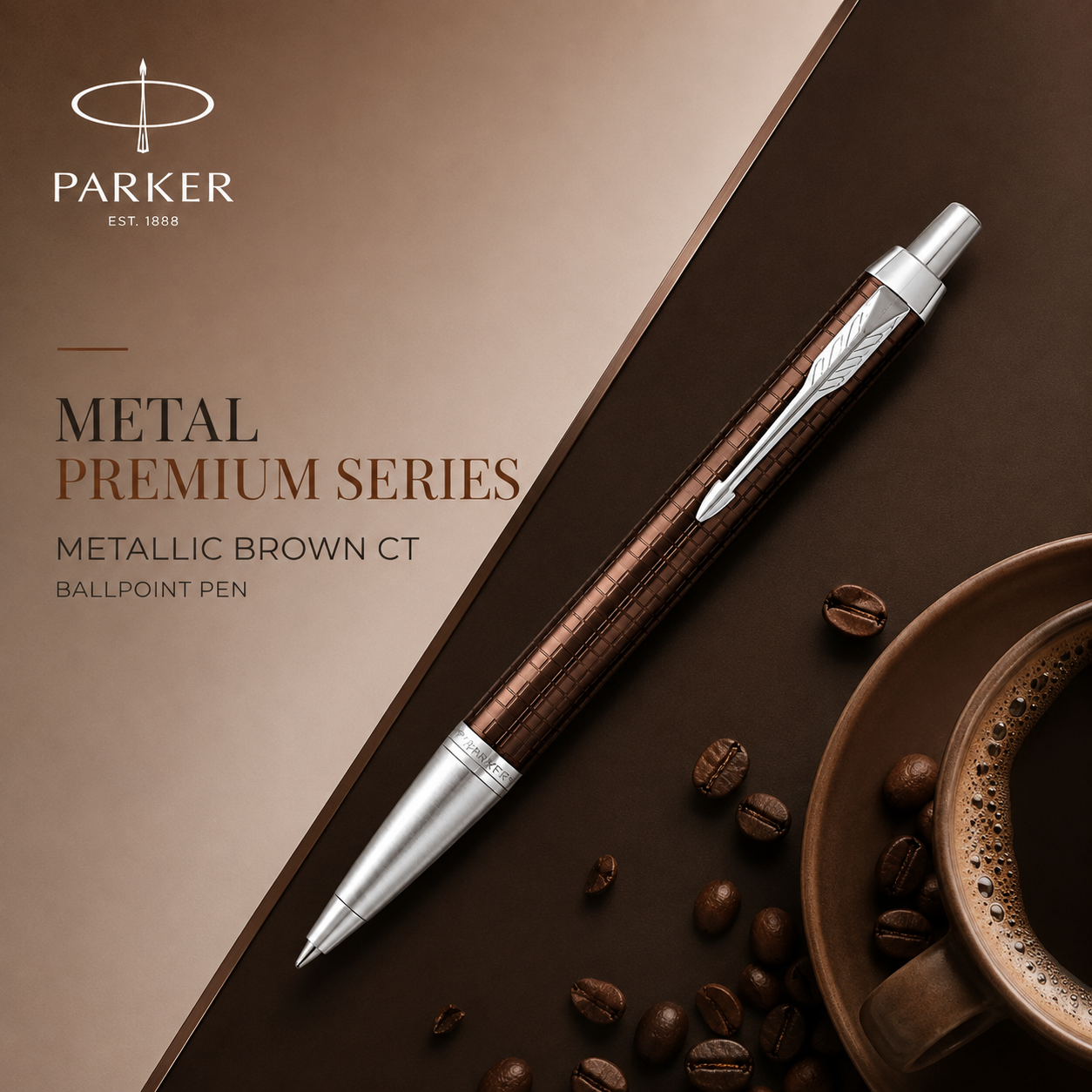 Parker Metal Premium Series Ballpoint Pen – Metallic Brown CT