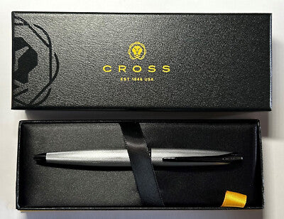 Cross ATX Sandblasted Dark Blue PVD Fountain Pen – Etched Diamond Pattern | 886-45