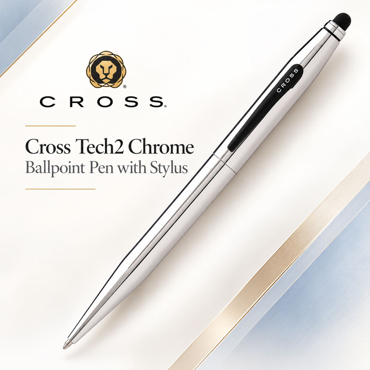 Cross Tech2 Chrome Ballpoint Pen with Stylus (AT0652-2)