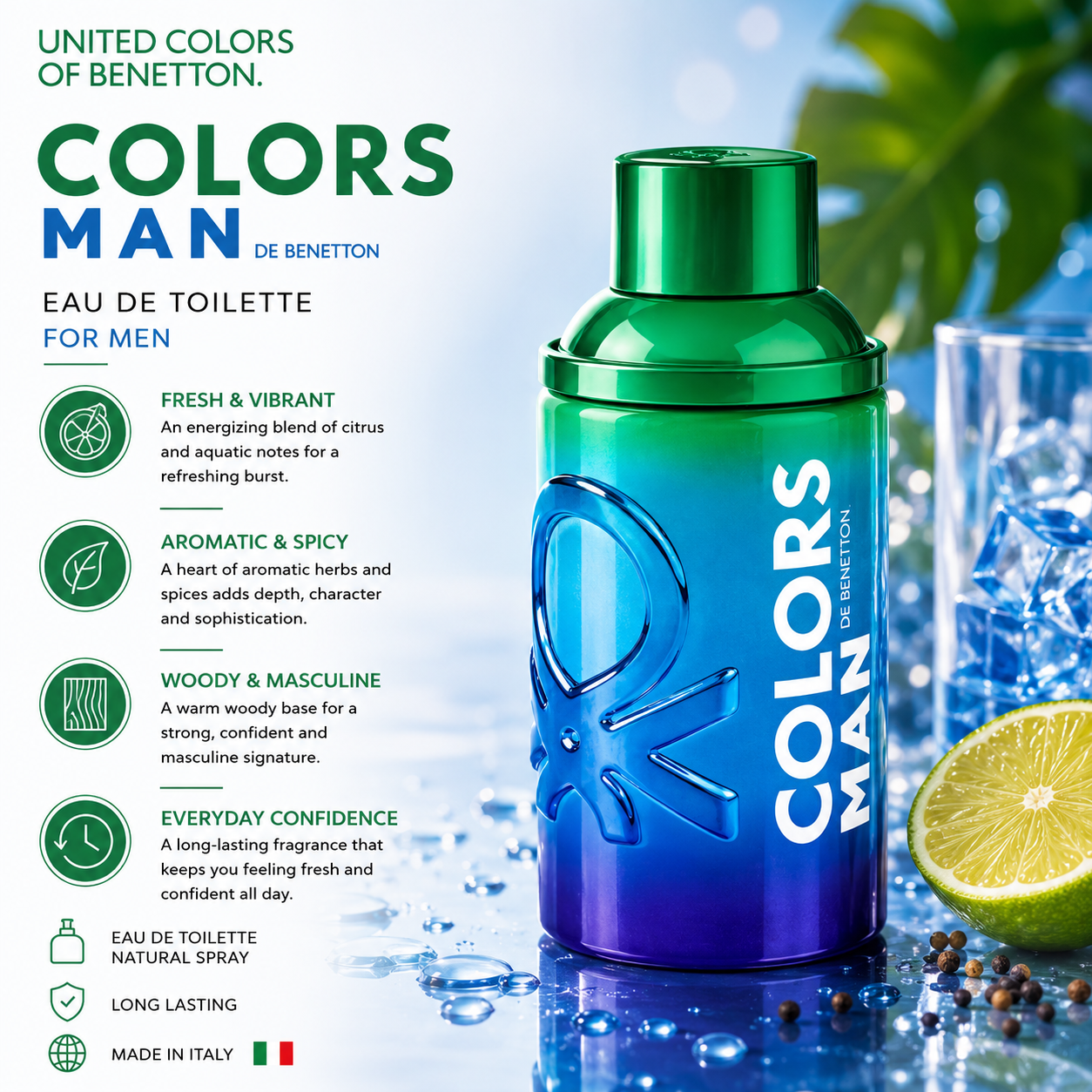 Benetton Colors Man Holo EDT 100ml – Men's Fragrance