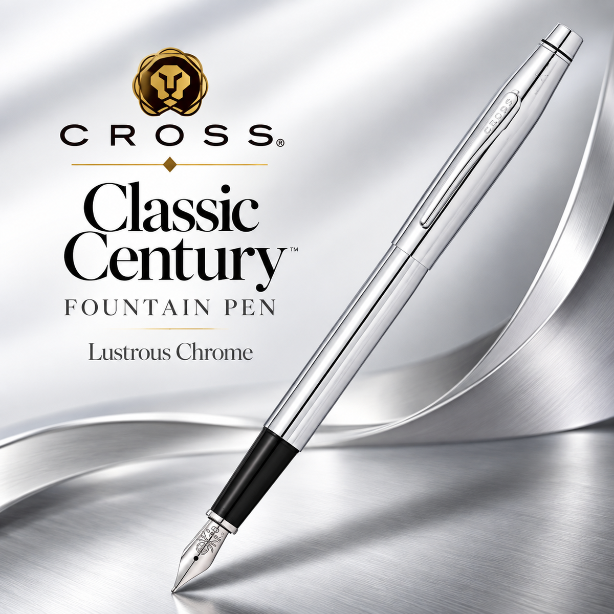 Cross Classic Century Fountain Pen | Lustrous Chrome | Smooth Nib