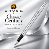 Cross Classic Century Fountain Pen | Lustrous Chrome | Smooth Nib