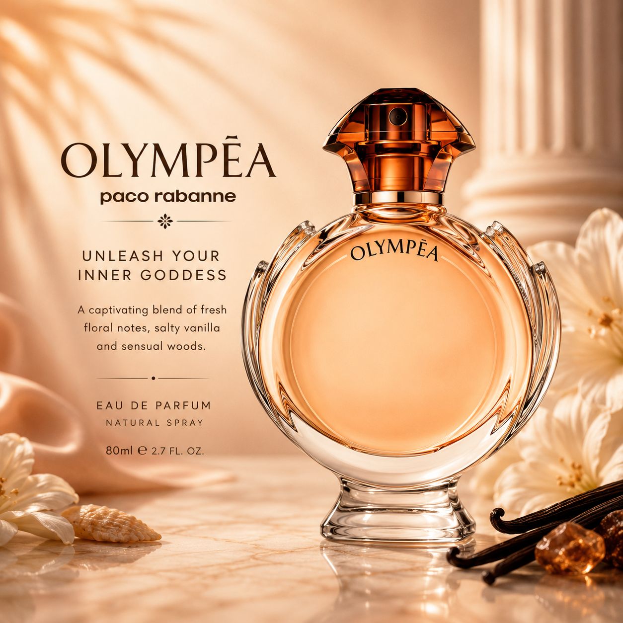 Paco Rabanne Olympea Eau de Parfum for Women 80ml | Fresh Oriental Vanilla Fragrance
