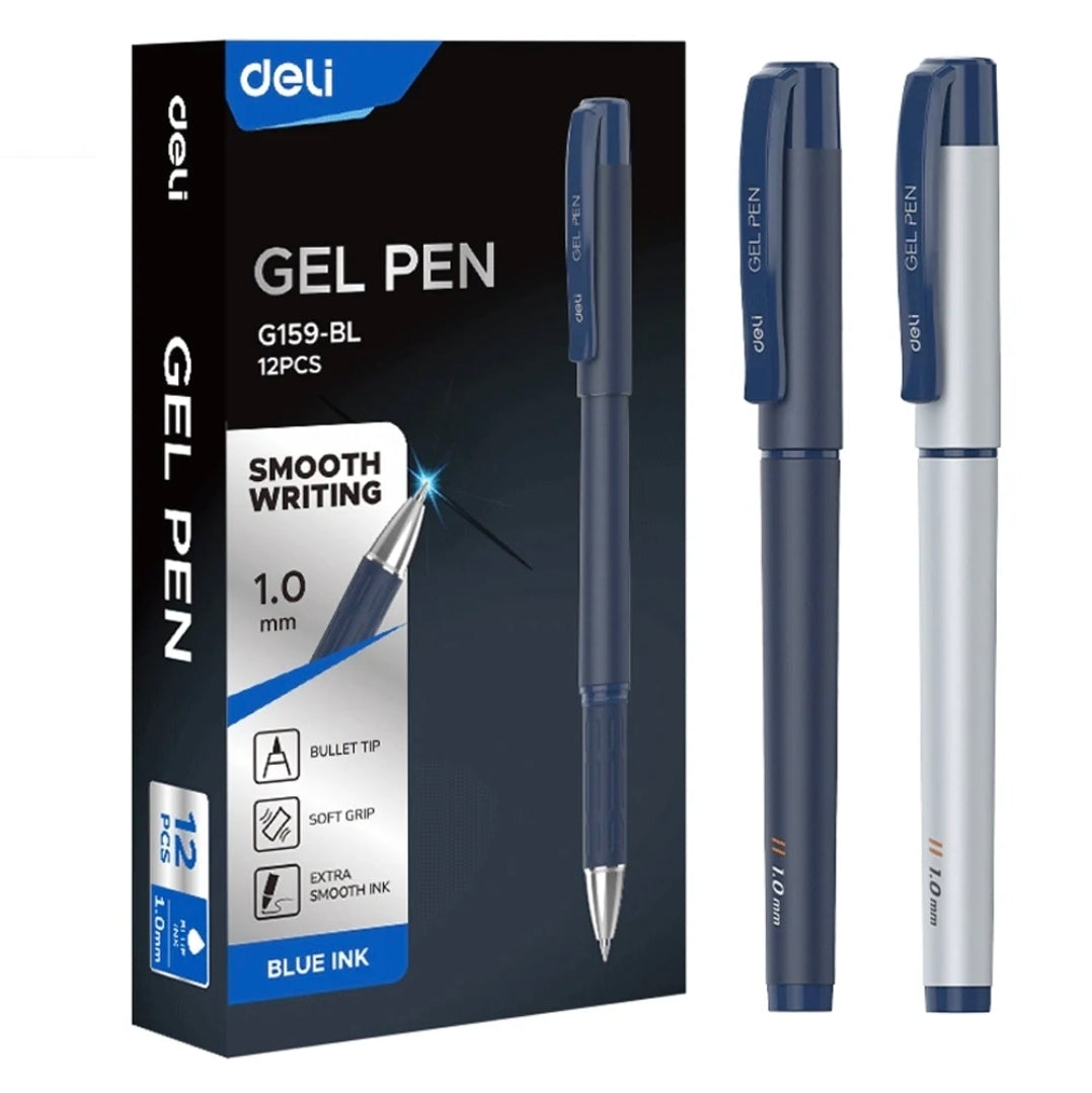 Deli EG159 Office Gel Pen – 1.0mm Bullet Tip (Blue & Black)