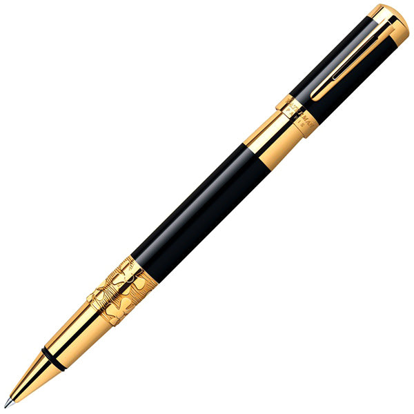 Waterman Elegance Black GT Rollerball Pen – 23K Gold-Plated Trim