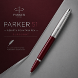Parker 51 Rebirth Fountain Pen – Burgundy with Chrome Trim | Premium Fountain Pen