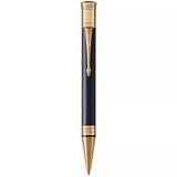 Parker Duofold Prestige Blue Chevron GT Ballpoint Pen – 23K Gold-Plated Trim