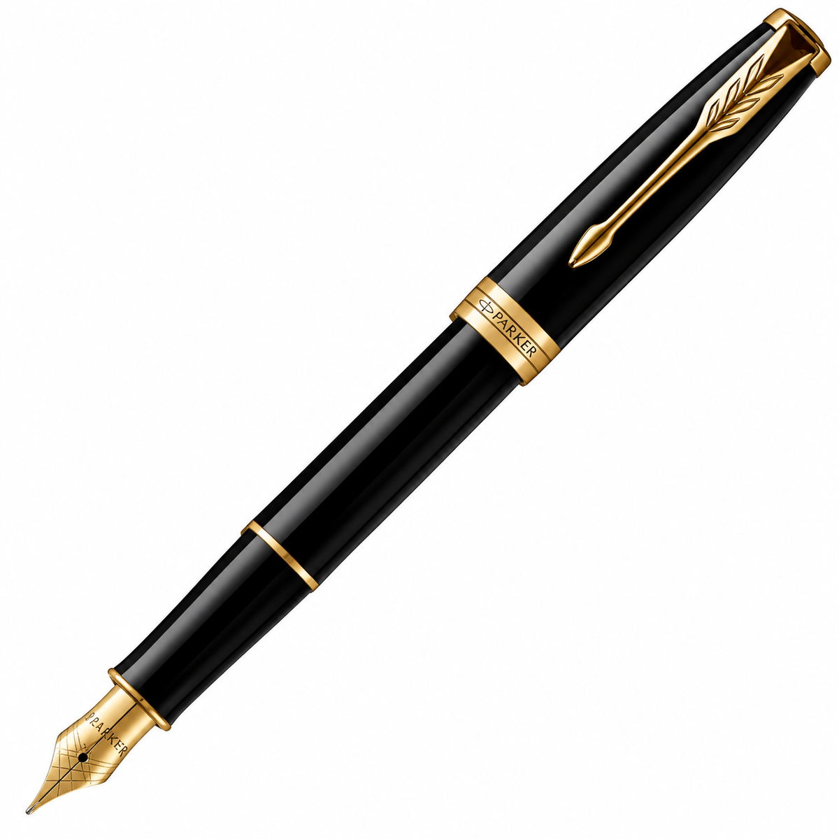 Parker Sonnet Matte Black Lacquer GT Fountain Pen – 18K Solid Gold Nib & Gold-Plated Trim