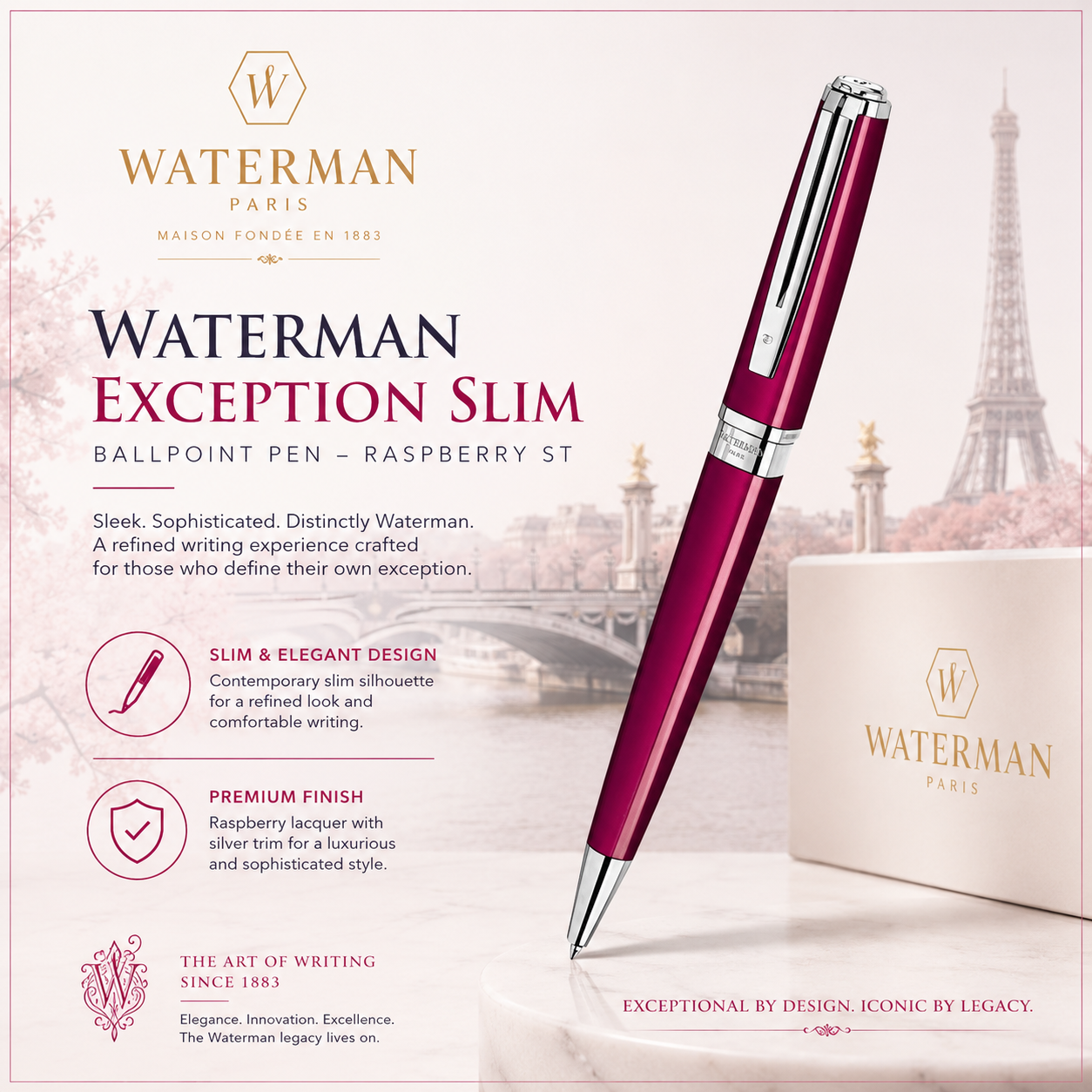 Waterman Exception Slim Ballpoint Pen – Raspberry ST