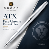 Cross ATX Pure Chrome Fountain Pen – Premium Chrome Finish | 886-2