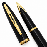 Waterman Carène Fountain Pen – Black Sea with Gold Trim (18K Gold Nib)
