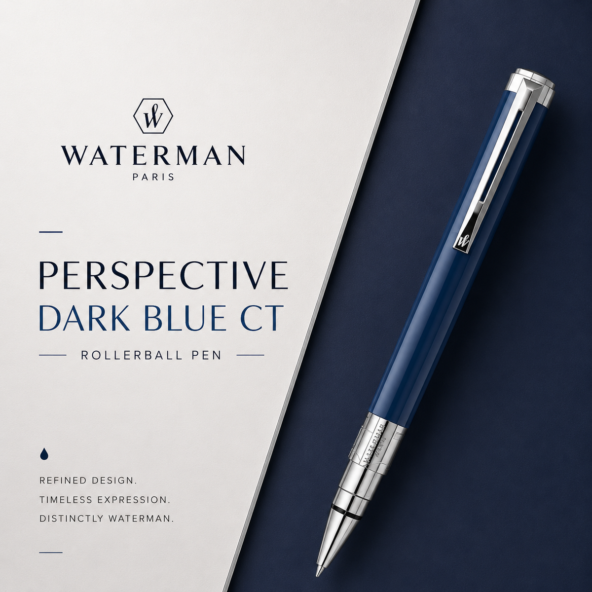 Waterman Perspective Dark Blue CT Rollerball Pen With Special Box