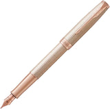 Parker Sonnet Fountain Pen | Chiselled Silver with Rose Gold Trim | Solid 18K Gold Nib