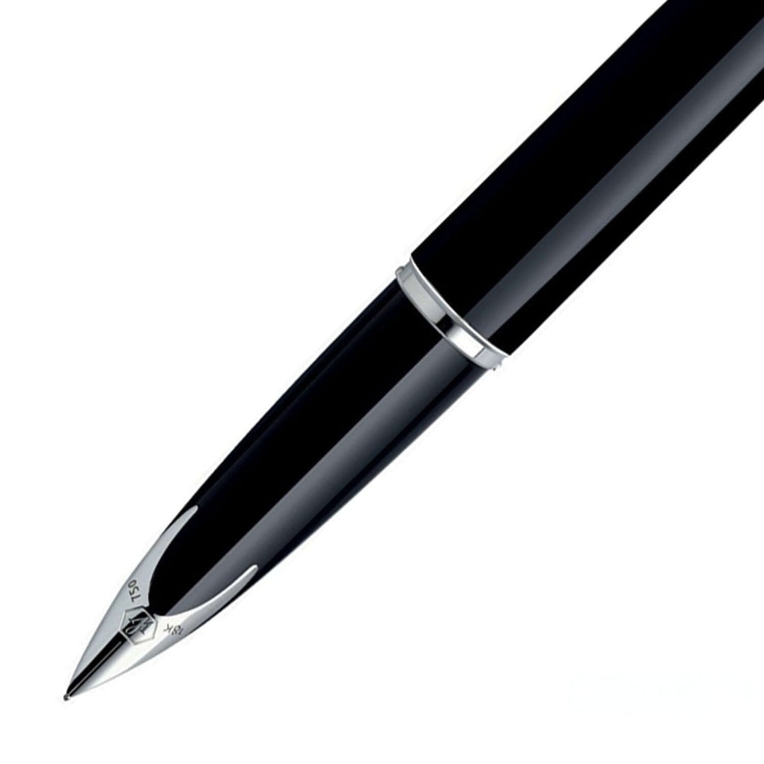 Waterman Carène Contemporary Black & Gunmetal ST Fountain Pen – 18K Solid Gold Rhodium-Plated Medium Nib