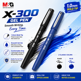 M&G Gel Pen X-300 – 1.0mm Bold Tip | Black & Blue Ink | Pack of 2 or 12