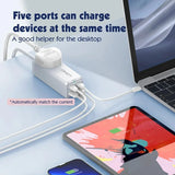 LDNIO Desktop Power Strip – 1 AC Outlet, 2 USB-A, 2 USB-C, 2500W (White)
