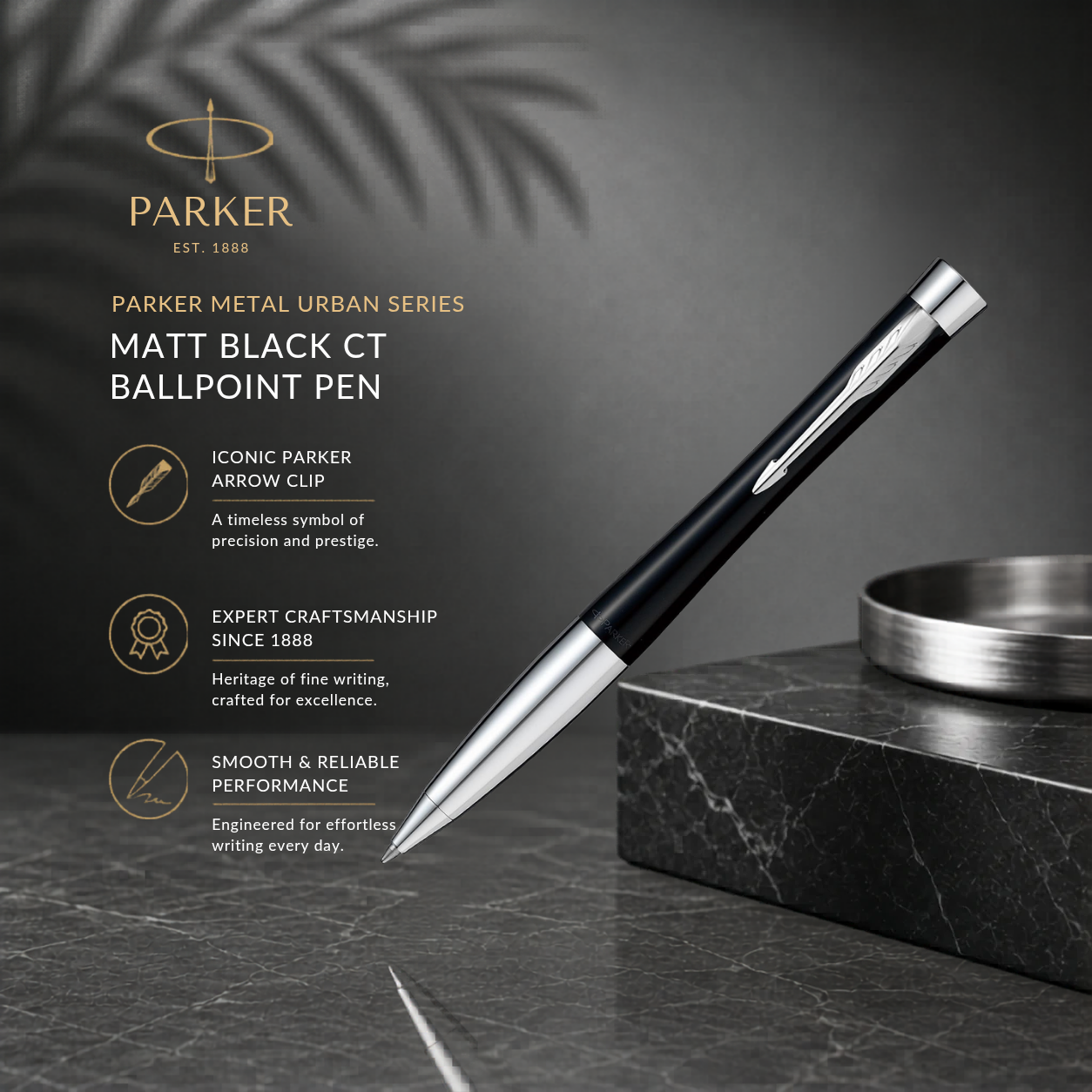 Parker Urban Metal Urban Series Matt Black CT Ballpoint Pen