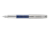 Parker Sonnet SE Atlas Fountain Pen – Blue Silver | 18K Gold Nib (Medium)