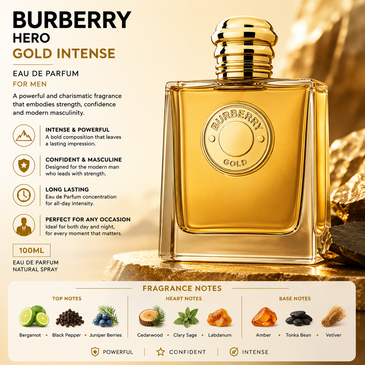 Burberry Hero Gold Intense Eau de Parfum 100ml