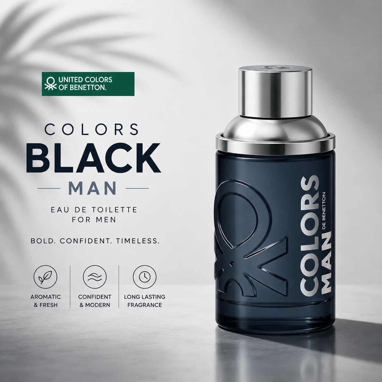 Benetton Colors Black Eau De Toilette Spray For Men 100Ml