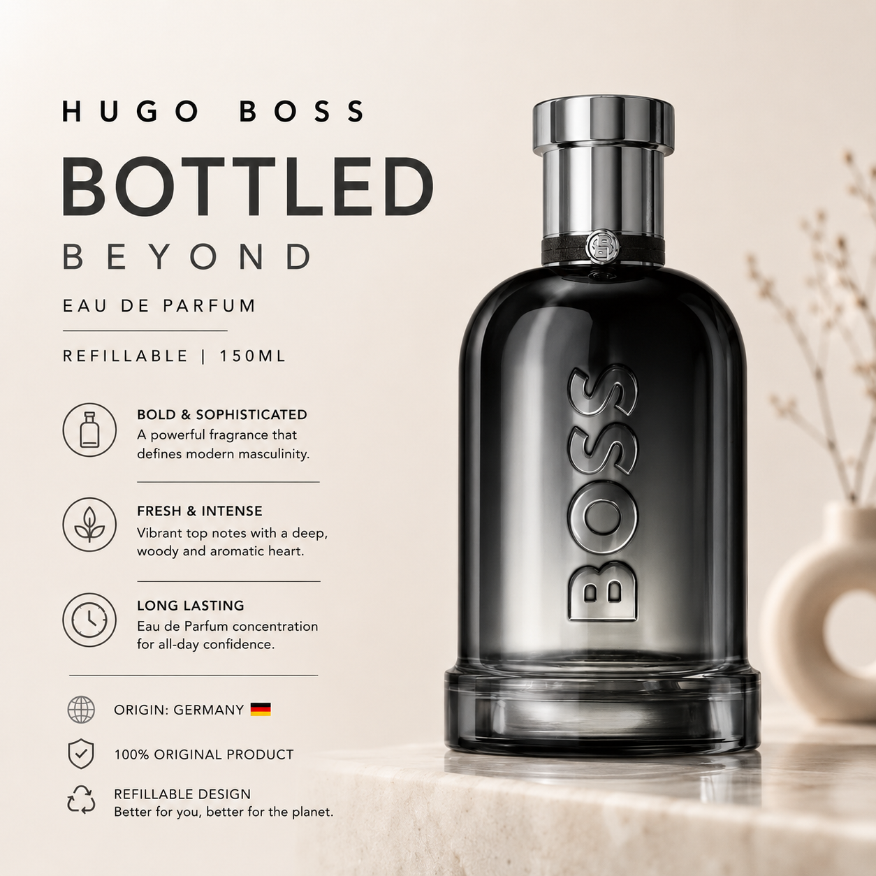 Hugo Boss Bottled Beyond Refillable Eau de Parfum — 150ml