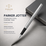 Parker Jotter Stainless Steel Chrome Trim Fountain Pen