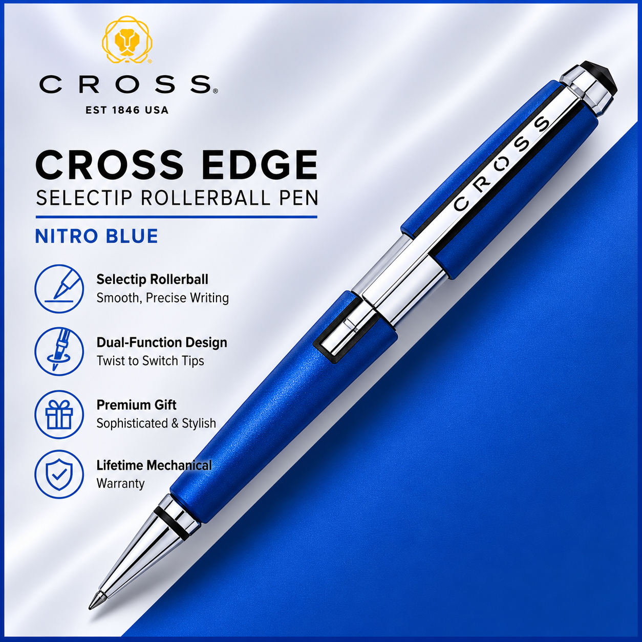 Cross Edge Selectip Rollerball Pen – Nitro Blue
