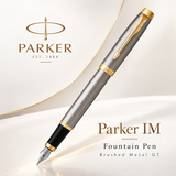 Parker IM Fountain Pen – Brushed Metal GT