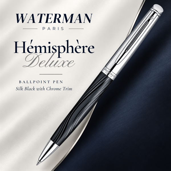 Waterman Hémisphère Deluxe Ballpoint Pen – Silk Black with Chrome Trim