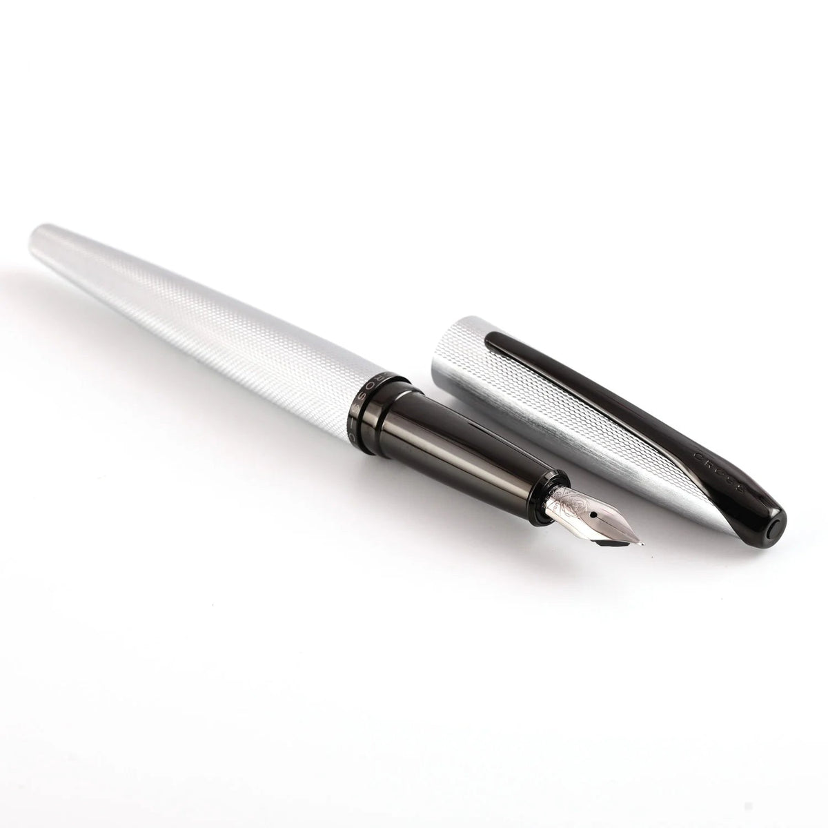 Cross ATX Sandblasted Dark Blue PVD Fountain Pen – Etched Diamond Pattern | 886-45