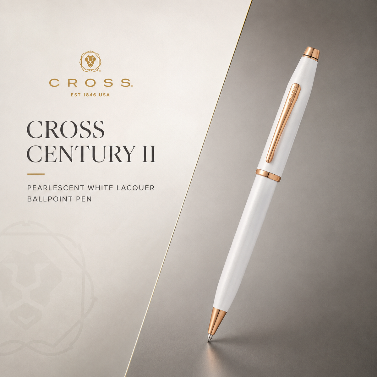 Cross Century II Pearlescent White Lacquer Ballpoint Pen