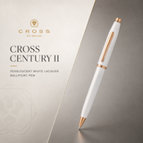 Cross Century II Pearlescent White Lacquer Ballpoint Pen