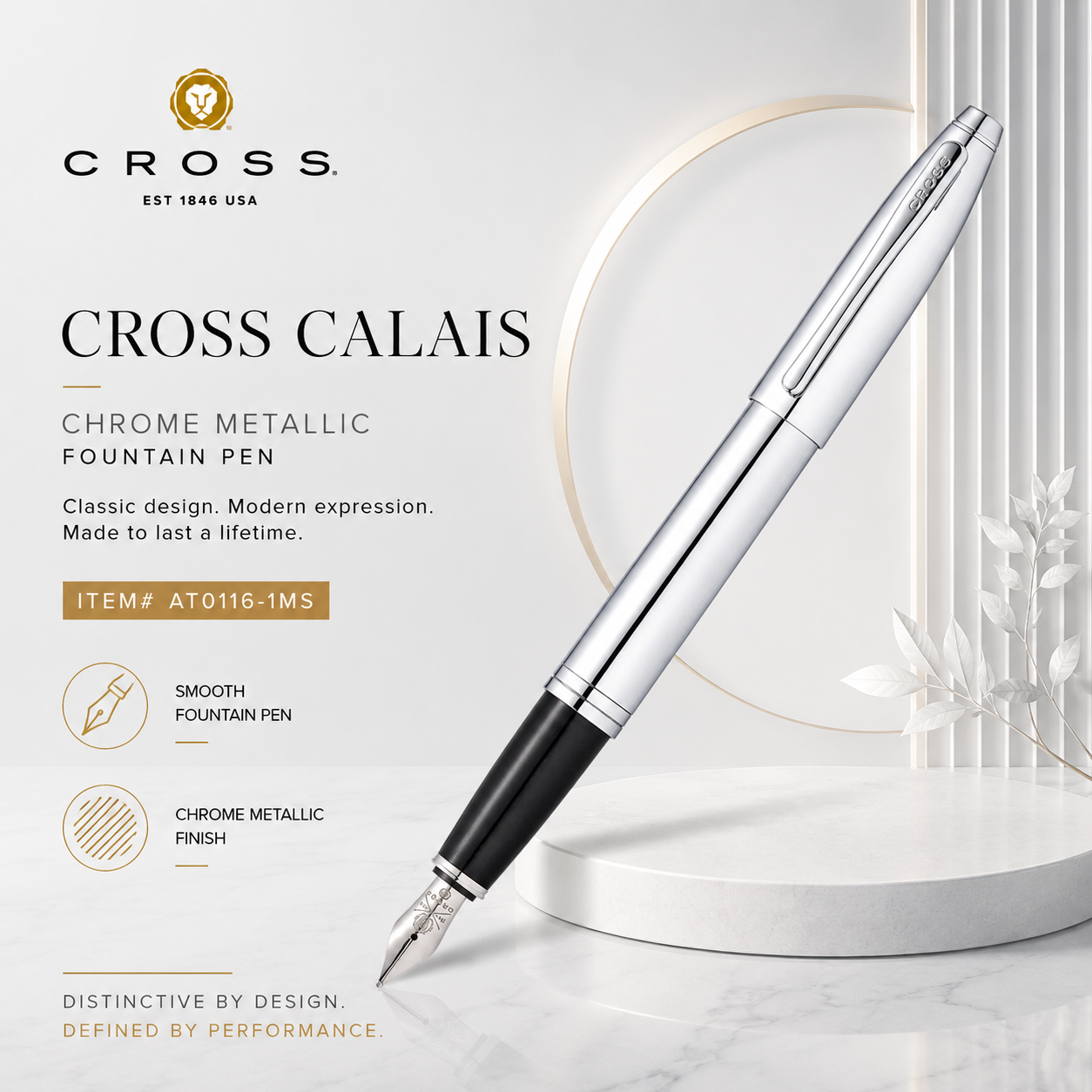 Cross Fountain Pen | Chrome Metallic | AT0116-1MS