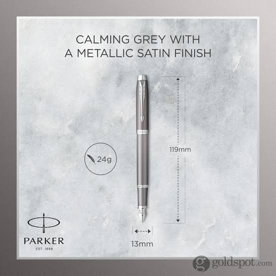 Parker IM Writing Rituals Fountain Pen – Grey Gradient, Chrome Trim (Fine Nib)