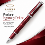 Parker Ingenuity Deluxe 5th Technology Rollerball Pen | Deep Red, Fine