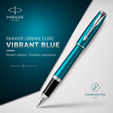Parker Urban Core Fountain Pen – Vibrant Blue | Chrome Trim