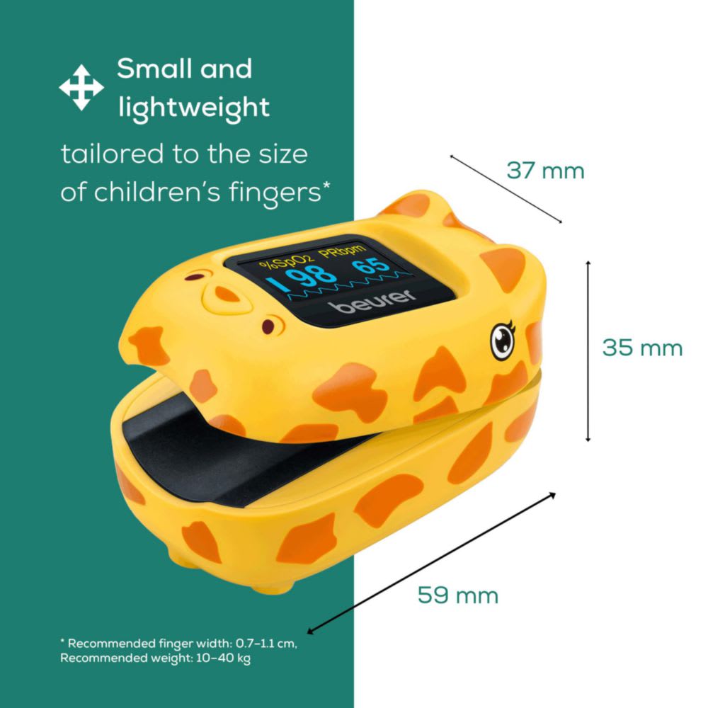 Beurer PO 13 Kids Pulse Oximeter | SpO₂ Blood Oxygen & Pulse Rate Monitor