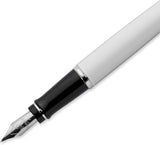 Waterman Expert Deluxe Fountain Pen – White with Chrome Trim (18K Gold Nib)