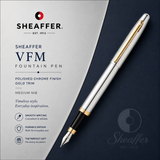 Sheaffer VFM Polished Chrome GT Fountain Pen – Medium Nib