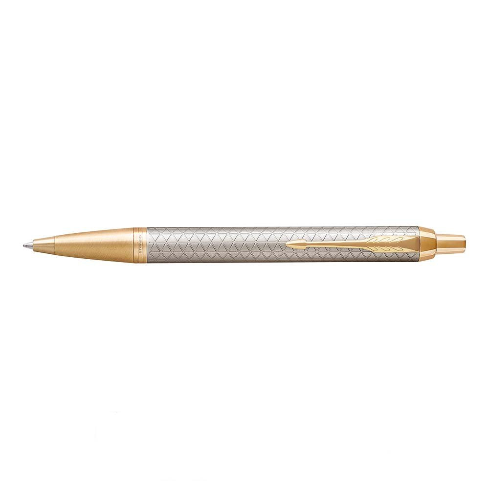 Parker Premium Series Gold Trim Silver Ballpoint Pen
