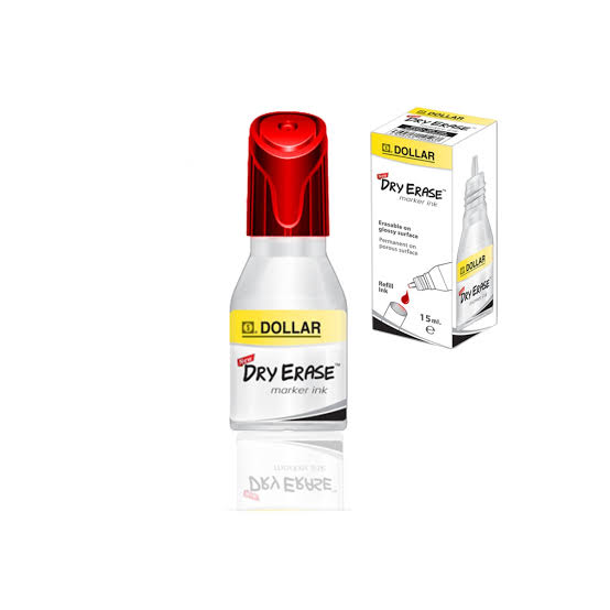 Dollar Dry Erase Whiteboard Marker Ink Refill 15ml | 4-Color Set