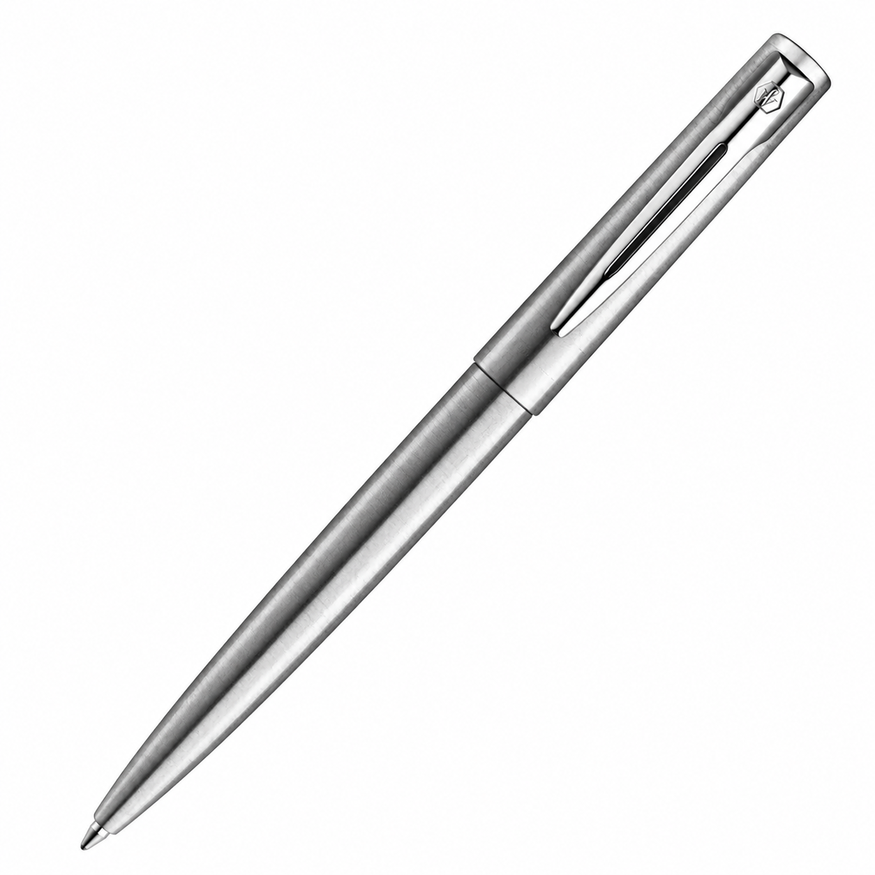 Waterman Graduate Stainless Steel Ballpoint Pen – Brushed Chrome | Medium Point | Blue Ink
