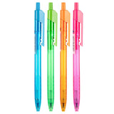 Deli Arrow EQ02736 Retractable Ballpoint Pens – 0.7mm | Blue Ink | Assorted Colours | 50-Piece Jar