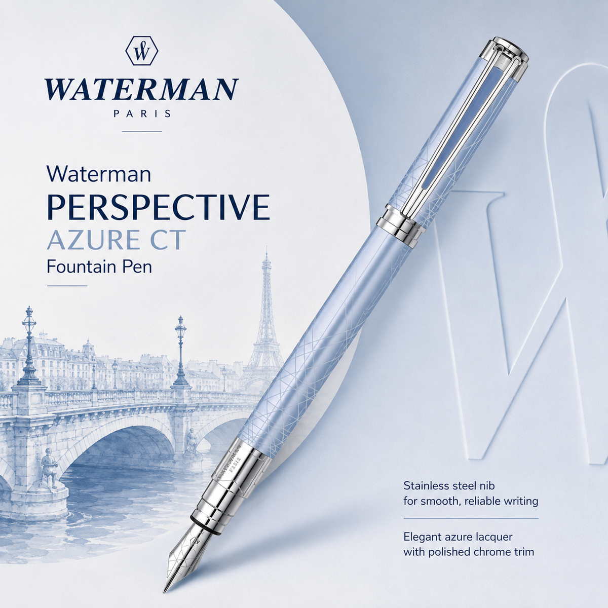 Waterman Perspective Azure Blue CT Fountain Pen