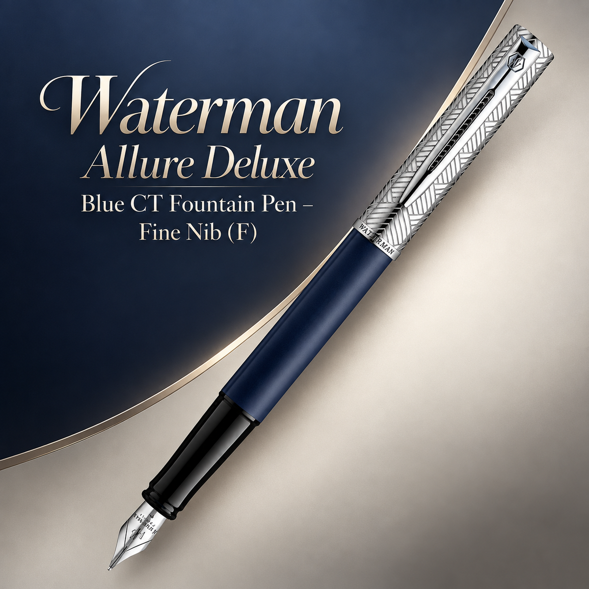 Waterman Allure Deluxe Blue CT Fountain Pen – Fine Nib (F)
