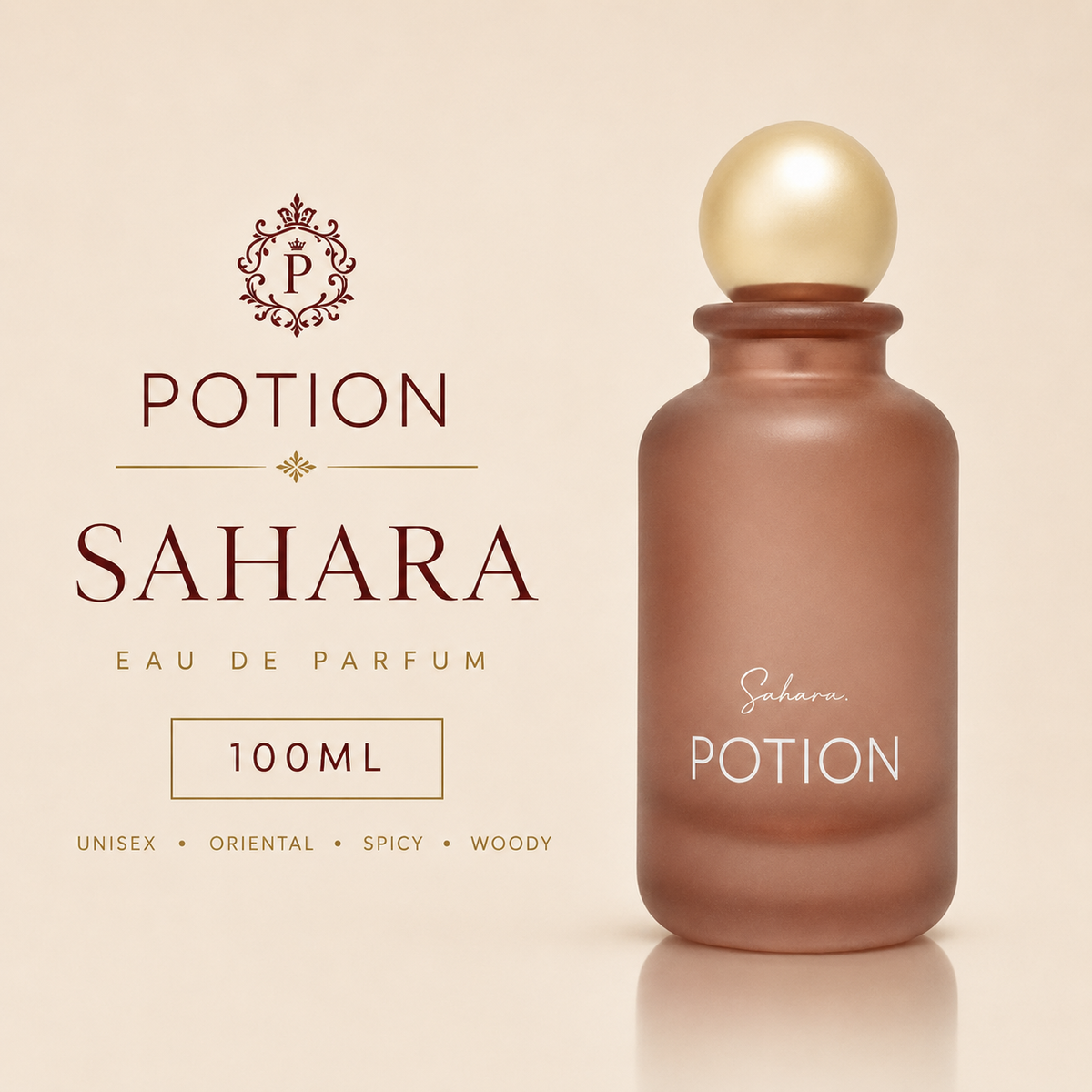 Potion Sahara Eau De Parfum 100ml – Unisex Oriental Spicy Woody