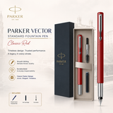 Parker Vector Standard Fountain Pen – Classic Red