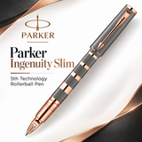 Parker Ingenuity Slim 5th Technology Rollerball Pen | Taupe & Metal GT, Fine