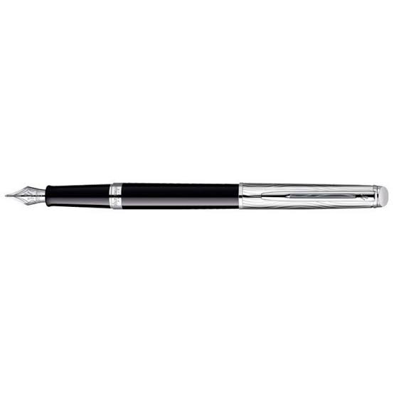 Waterman Hémisphère Deluxe Fountain Pen – Black with Chrome Trim
