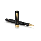 Parker Duofold Classic Black GT Rollerball Pen – 23K Gold-Plated Trim